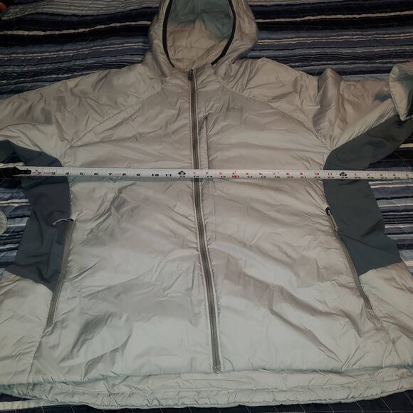 REI Co-op Size 3X Plus Flash Insulated Hybrid Hoodie Puff Jacket Gray Primaloft - Picture 7 of 8